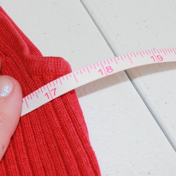 #287 Chico's Red Turtle-Neck Dressy Tank Size 3 (16) - Picture 7 of 9